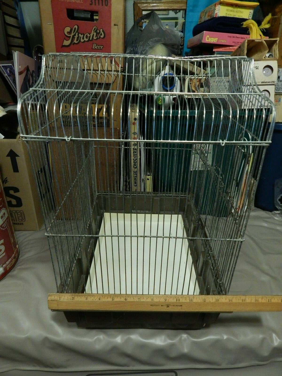 Vtg HOEI Brand Metal Bird Cage w/ PullOut Tray {Made in Japan} 18''x14