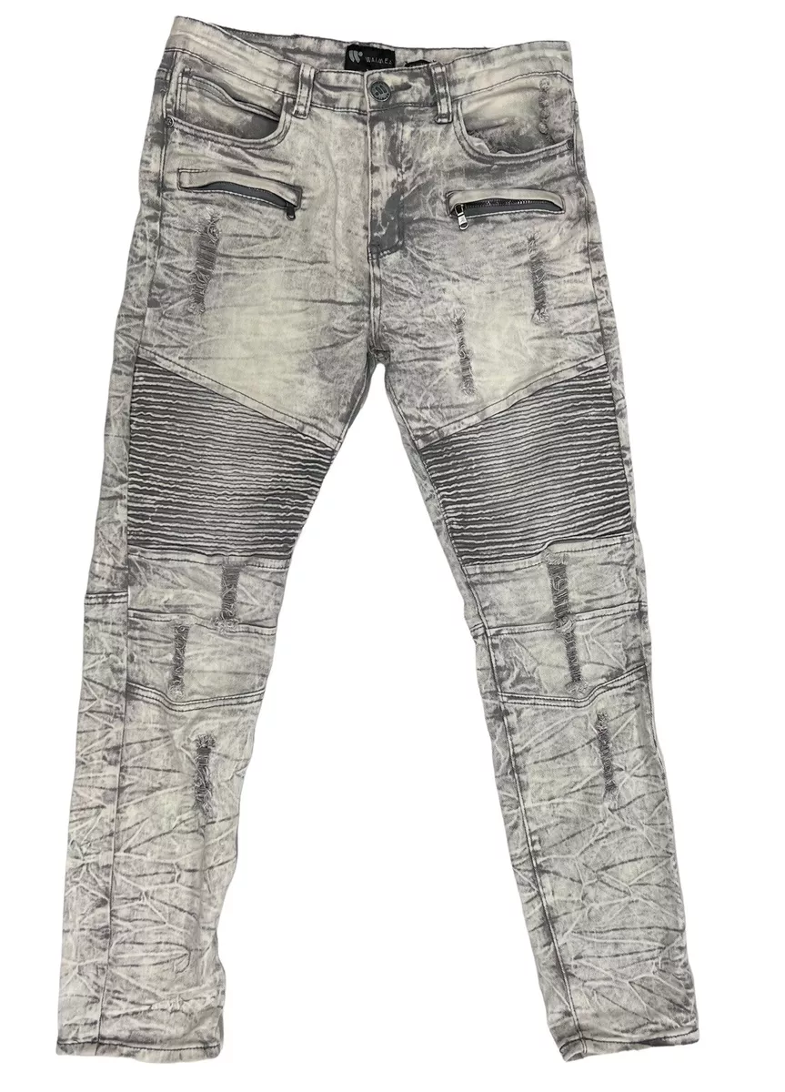 Light grey shop biker jeans