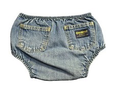 Vintage Oshkosh Baby Denim Diaper Cover Bloomers Jean Medium USA Side Snap