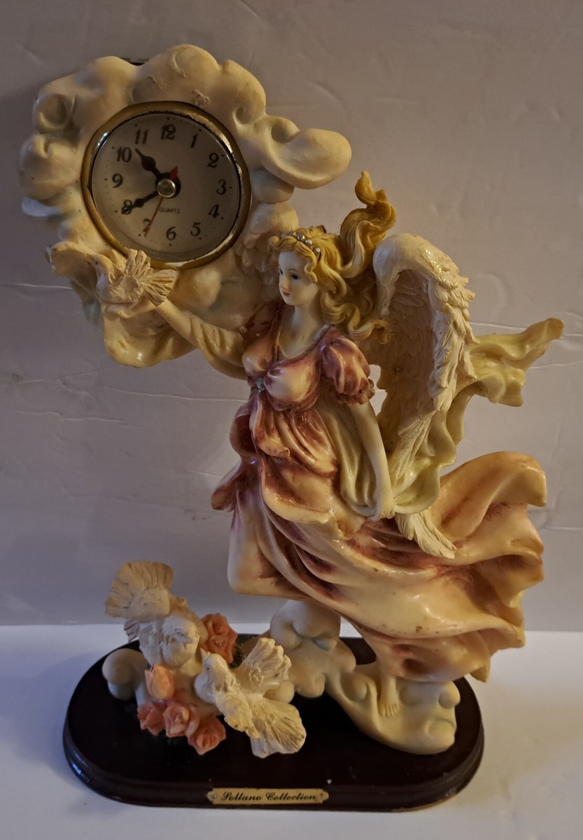 Rare Vintage SOLTANO Collection Angel Clock Has Little ware Clock