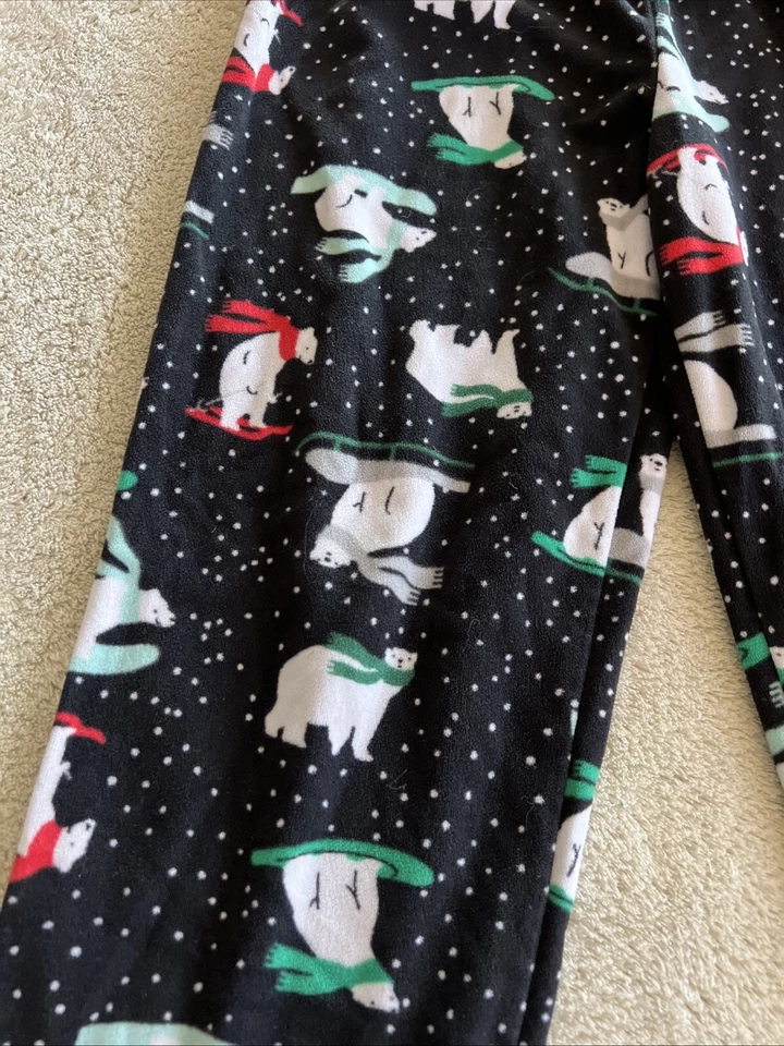 Carters Niños Negro Blanco Osos Polares Rojo Verde Bufandas Polar Pantalones 7 Foto 3 de 4