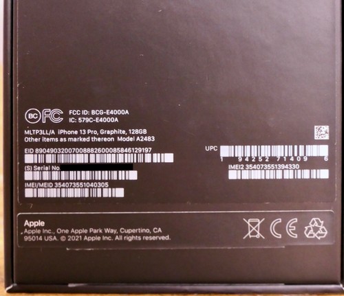 SOLO EN CAJA Apple iPhone 13 PRO Grafito con Eyector, Manual y Pegatina - Imagen 5 de 5