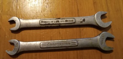 Pair (2)Craftsman 11MM 10MM Open End Wrench Vintage VV 44504 Made in USA