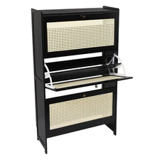3 Tier Shoe Cabinet, Shoe Storage Organizer, Shoe Cabinet with Flip Drawers