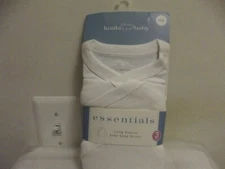 Koala Baby 3 Pack Long-Sleeve Side Snap Shirts White  ** size NB
