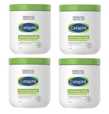 4 x Cetaphil Moisturising Cream 550g For Dry Sensitive Skin, Fragrance Free