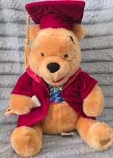 Disney Store Winnie the Pooh Graduation Cap Gown Plush Bear Small 2012 CHG5205