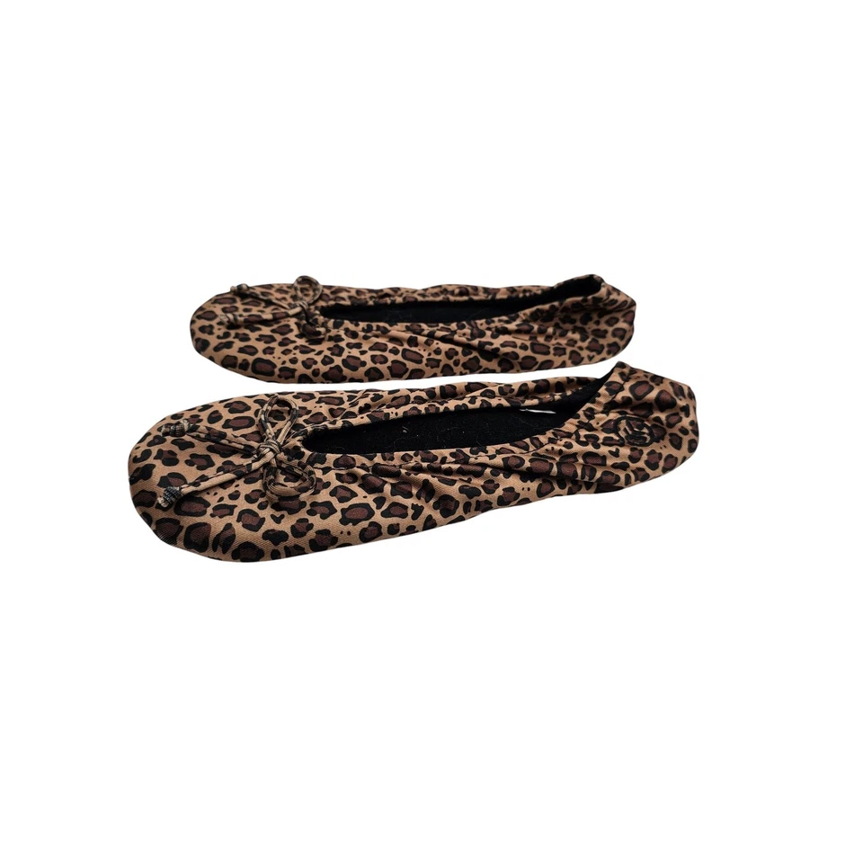 Zapatillas Isotoner Mujer L (8-9) Estilo Ballet Leopardo Estampado Guepardo Suela de Cuero Foto 2 de 4