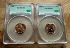 1945 and 1954-S CAC MS63 RD - Lot of Two 1C Wheat Cents