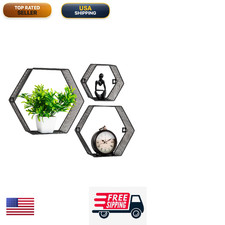 Mind Reader Hexagon Floating Shelves Wall Decor Honeycomb Accent Shelf Office