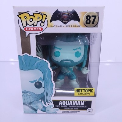 Funko Pop DC Heroes Aquaman #87 BvS Hot Topic Exclusive Blue Translucent NIB Box