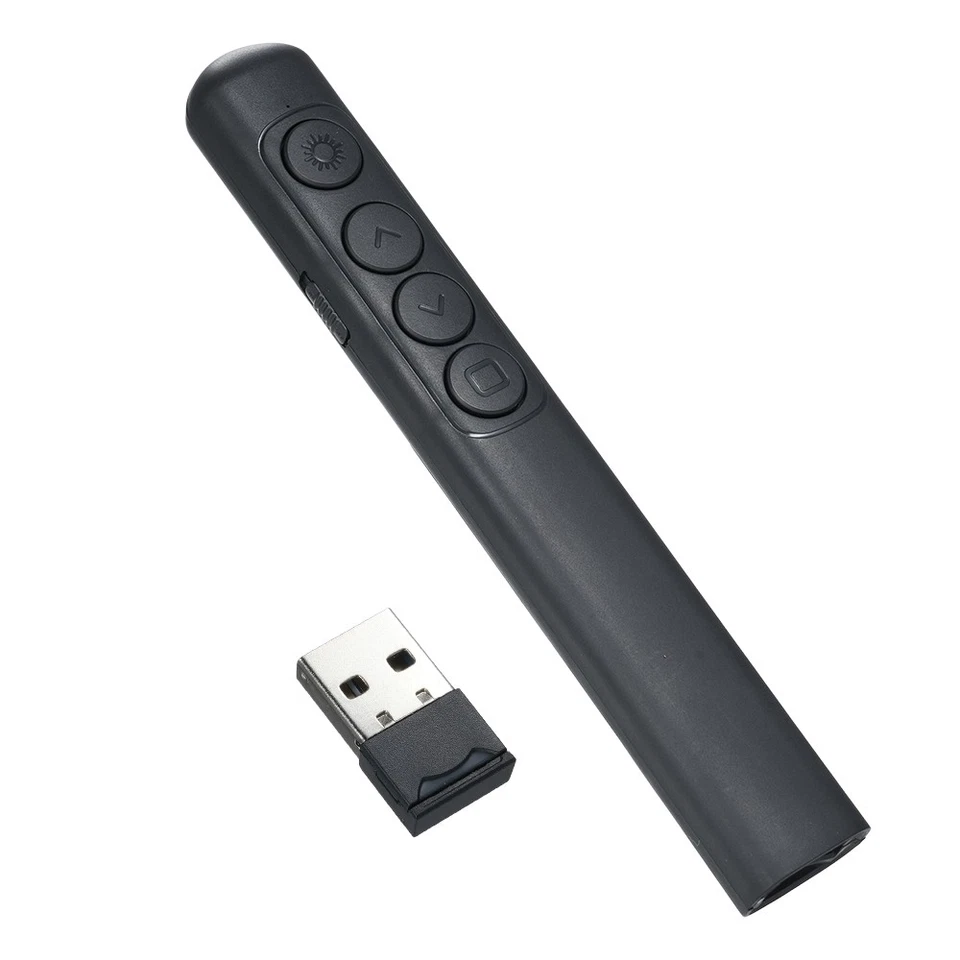 Schwarz 2 4G Wireless Präsentations Rot Licht Laserpointer Für PowerPoint 1M6G - Bild 2 von 4