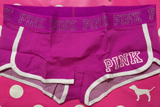 NEW 2016 Victoria's Secret PINK Wide Logo Band Low Rise Boyshort Panties M VTG