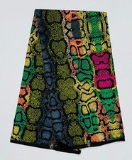 African Fabric/ Ankara - Multicolored 'Chop Life Skin' Design, Yard or Wholesale