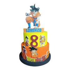 Torta Scenografica Dragon Ball Z Personalizzabile con Nome e Numero  Bambino