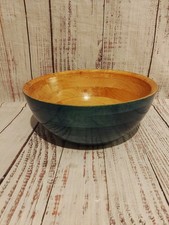 Vintage Handmade Blue Dyed Wooden Bowl