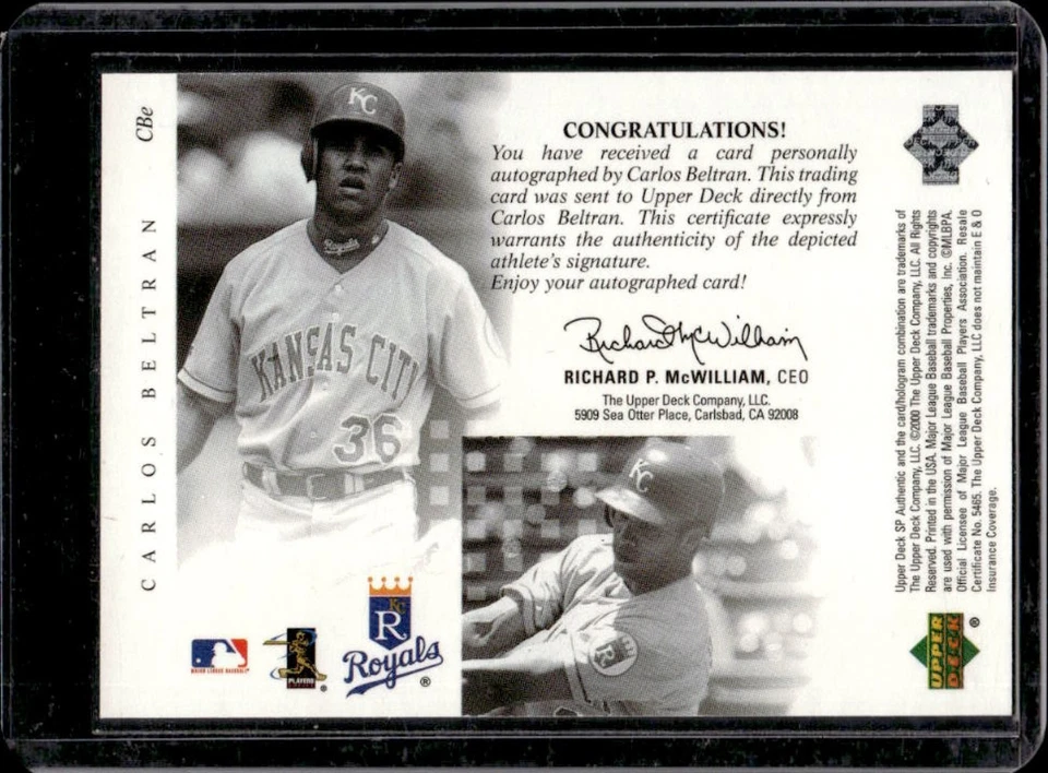2000 SP Authentic Carlos Beltran Chirography Auto #CBe Royals - Image 2 of 2