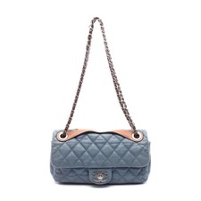 Chanel Matelasse Leather Shoulder Bag Women Blue One Size 520059