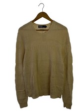 POLO RALPH LAUREN 90s HAND KNIT Knit Sweater Lightweight Medium Cotton Cream S