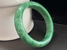 57mm Certified Natural Grade AAA Ice Green Burmese Jade jadeite bracelet0122