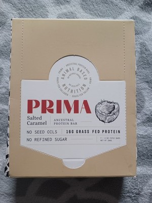 Prima Salted Caramel Ancestral Protein Bar 16g Grass Fed Protein 7-2oz. 02/2027