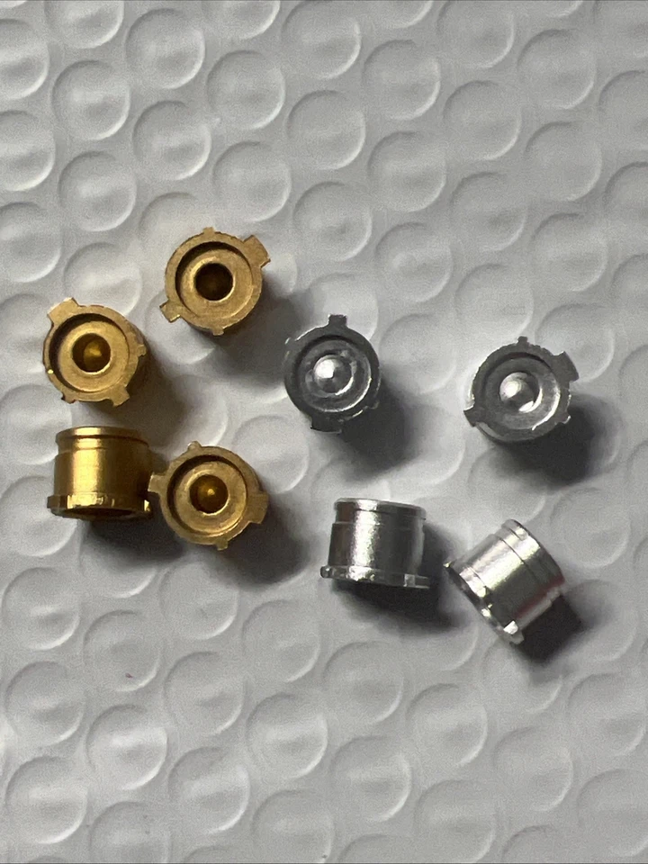 Juego de 2 botones bala oro plata aluminio metal 9 mm para mando Sony PS4 PS3 Foto 4 de 4