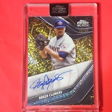 🔥2025 Topps Chrome Black Roger Clemens Auto Gold Mini Diamond # /50  Red Sox🔥
