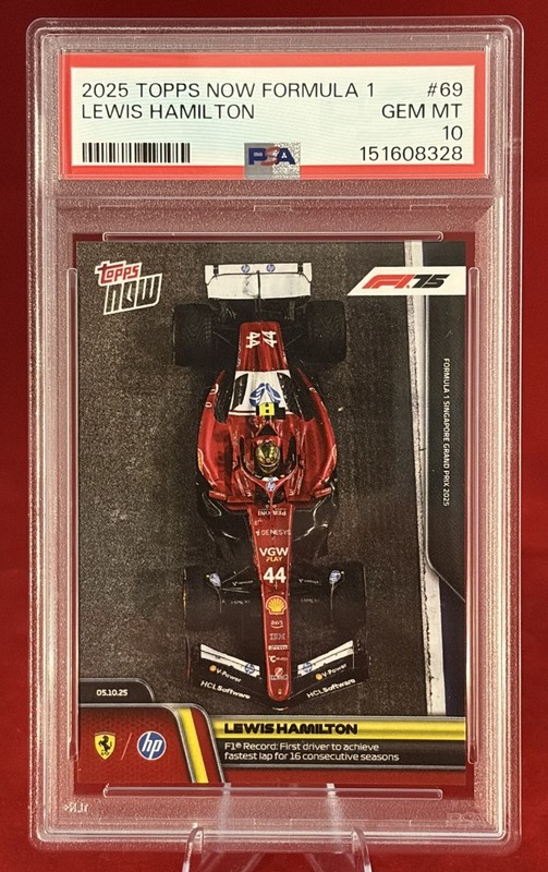 Lewis Hamilton 2025 Topps Now F1 Ferrari #69 F1 Record 💥 PSA 10