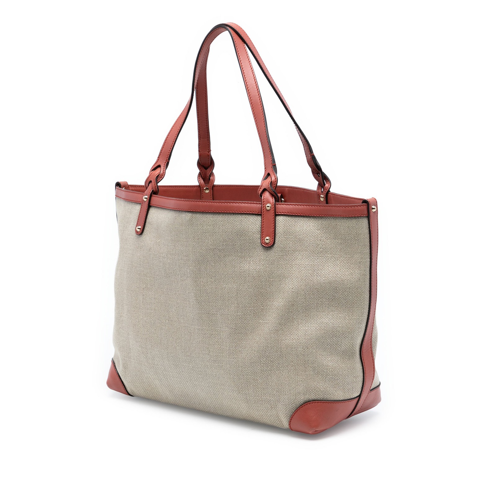 Authenticated Gucci Medium Canvas Craft Tote Beig… - image 2