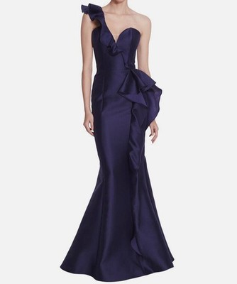 Marchesa Notte Women's Blue Silk Mikado One Shoulder Gown Dress Size 10 | eBay Marchesa Notte Women's Blue Silk Mikado One Shoulder Gown Dress Size 10 | eBay