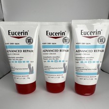 Eucerin Advanced Repair Hand Cream Lot of 3, Ceramide 3, Fragrance-Free, 2.7 oz