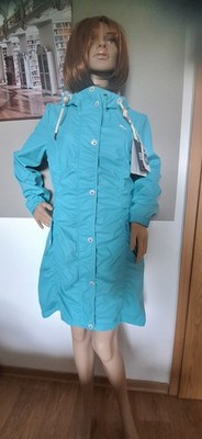 Schmuddelwedda Damen Regenjacke Regenmantel Gr. L Seeblau NEU 