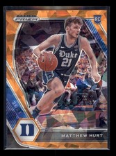 2021-22 Panini Prizm Draft Picks - Matt Hurt #34 Orange Ice Prizm (RC)