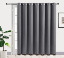 Blackout Sliding Door Curtains 84 INCHES Long,Grommet Thermal Insulated Room ...