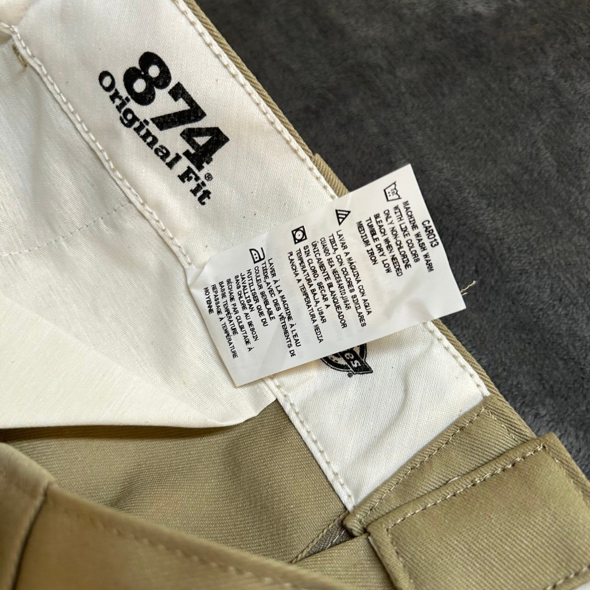 Dickies 874 Original Fit Work Pant Mens 29x30 Khaki Tan Wrinkle 