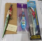 Lot of 3- Saltwater Vertical Metal Jigs 4oz, Striped Bass, Tuna, Amberjack Lure