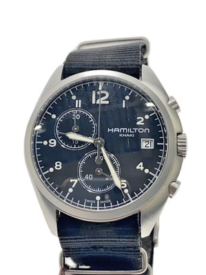 Hamilton Khaki Pilot Pioneer Chronograph H765520 Schwarz NATO Quarz Herrenuhr