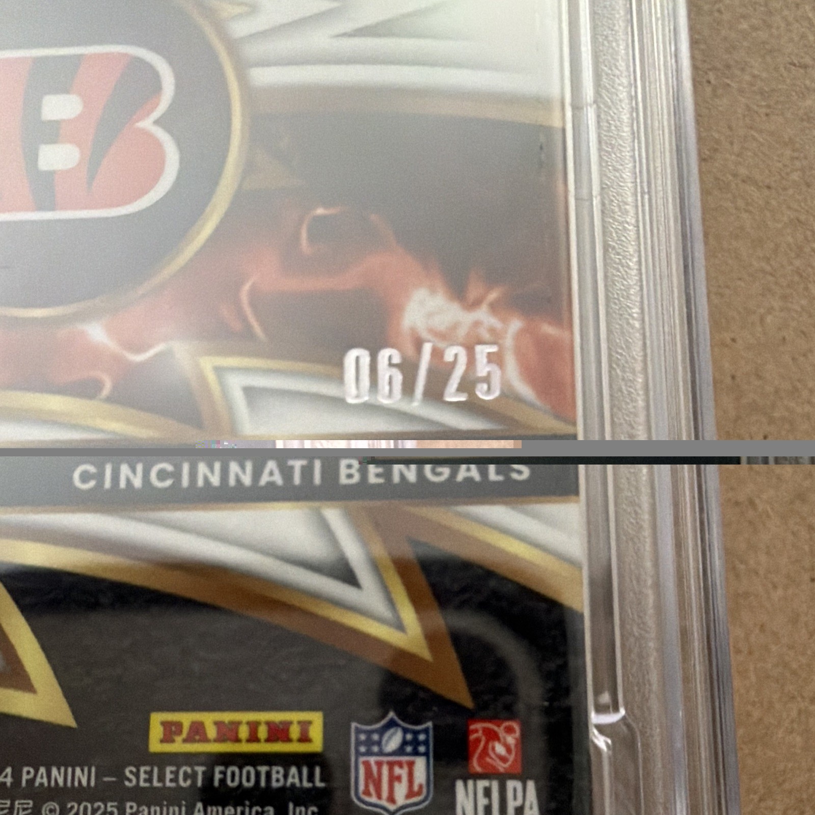 Panini Select 2024 Joe Burrow Sparks Tie-Dye Prizm /25 Bengals PSA 9 view 3