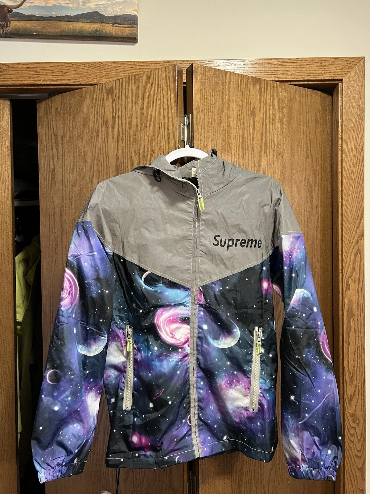 Veste coupe vent zippée intégrale réfléchissante suprême espace homme petit