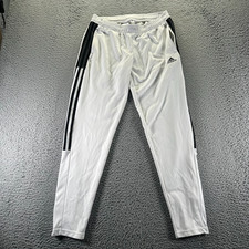 Adidas Aeroready Pant Boys M White Polyester Track Tapered Leg Activewear Sports