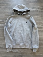 Polo Ralph Lauren Hoodie Mens Pony Logo Gray Sweatshirt Pullover Sz S M