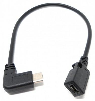 USB 3.1 Kabel 20 cm Typ C Stecker zu 2.0 Micro B Buchse Adapter in Schwarz