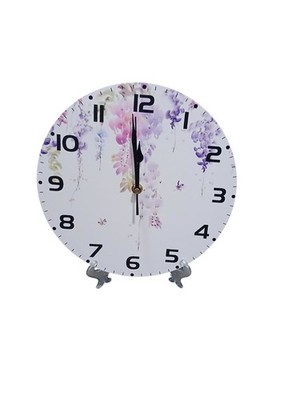 Pink Purple Flower Beautiful Floral Round Wall Clock, Home Decorative new