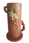 Vintage Roseville Pink 387-9 Apple Blossom 1940's Pottery Vase *9.5" *Crazing