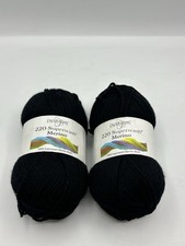 Lot Of 2 Cascade Farms Yarn 220 Superwash Merino Wool Col 28 Black 100g 220yd