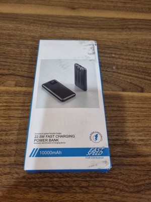 Black FASTSPEED Slim & Light Portable Charger22.5W CHARGING POWER BANK 10000mAh