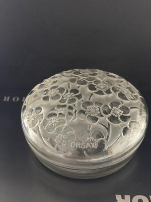 Rene R. Lalique Glass Le Lys D'Orsay Powder Box