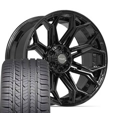 4p83 Black 22x10 Rims Sport Tires Set 6 Lug Fits Chevy Gmc Ram 4p83 Black 22x10 Rims Sport Tires Set 6 Lug Fits Chevy Gmc Ram