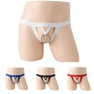 Herren Low Rise G String Tangas Schritt offen Jockstrap Unterwäsche O Ring Loch