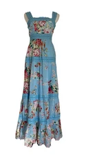 HEMANT & NANDITA NWT Tula Maxi Dress Sky Blue Size S
